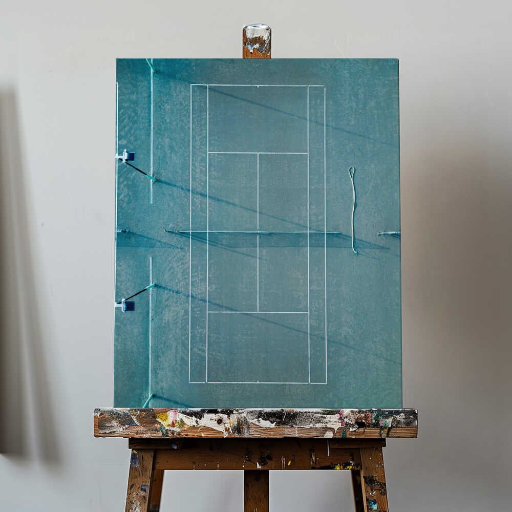 Tennis Court Green 2 Canvas Print Wall Art 1X2434532 - ART FEVER - Art Fever