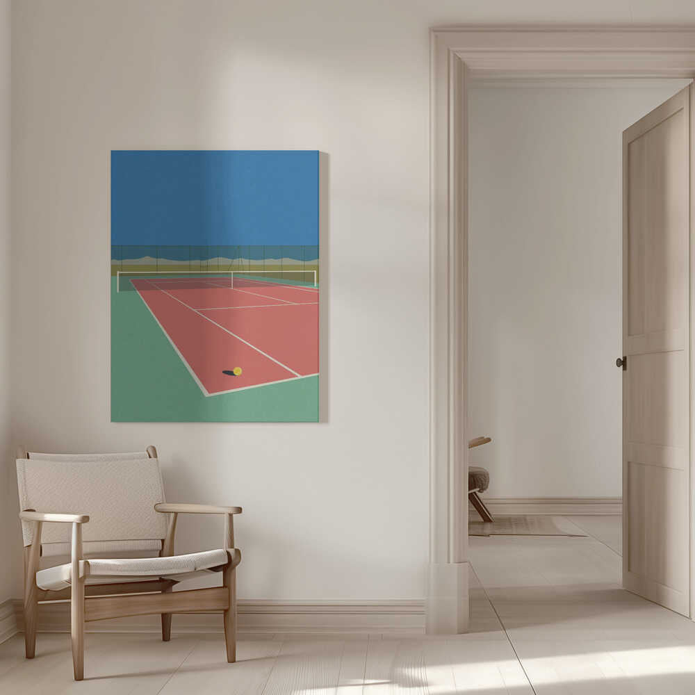 Tennis Court In the Desert Canvas Print Wall Art 1X2884695 - ART FEVER - Art Fever