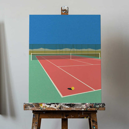 Tennis Court In the Desert Canvas Print Wall Art 1X2884695 - ART FEVER - Art Fever