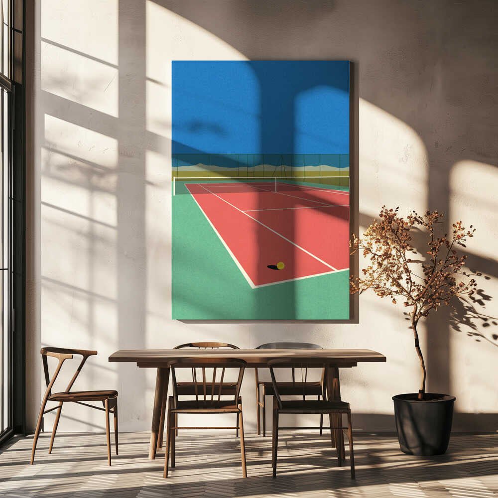 Tennis Court In the Desert Canvas Print Wall Art 1X2884695 - ART FEVER - Art Fever
