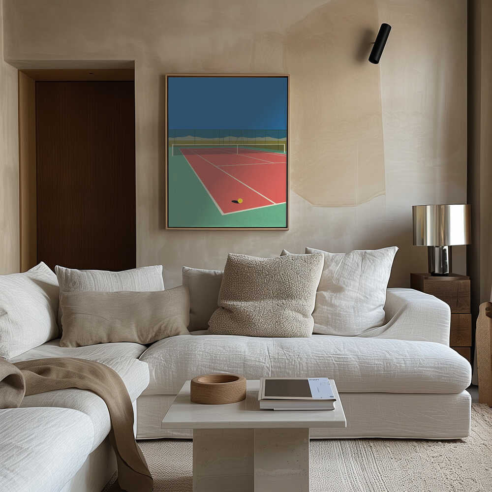 Tennis Court In the Desert Canvas Print Wall Art 1X2884695 - ART FEVER - Art Fever