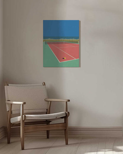 Tennis Court In the Desert Canvas Print Wall Art 1X2884695 - ART FEVER - Art Fever
