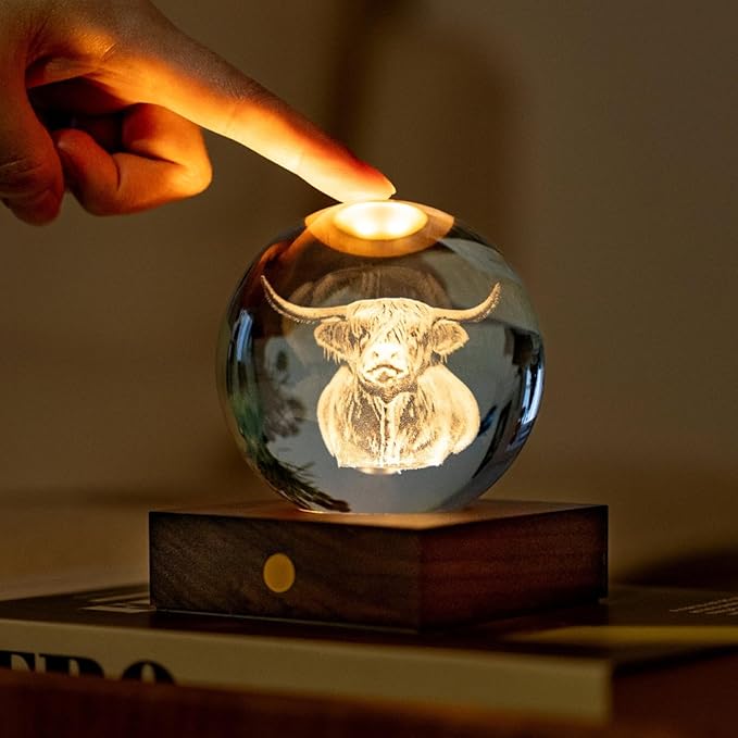 The Amber Crystal Light - Highland Cow by Gingko Design - Art Fever - Art Fever