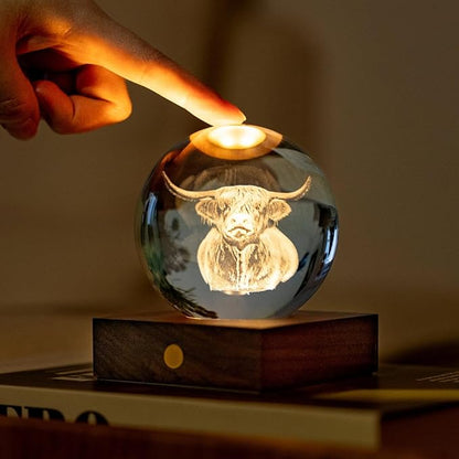 The Amber Crystal Light - Highland Cow by Gingko Design - Art Fever - Art Fever