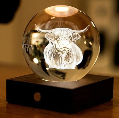The Amber Crystal Light - Highland Cow by Gingko Design - Art Fever - Art Fever