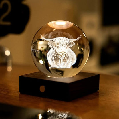 The Amber Crystal Light - Highland Cow by Gingko Design - Art Fever - Art Fever
