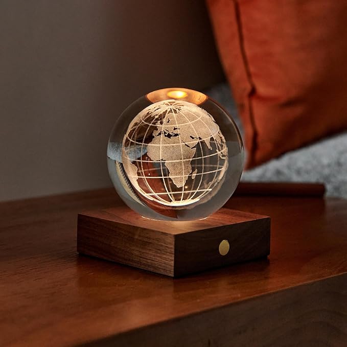 The Amber Crystal Light - World Globe by Gingko Design - Art Fever - Art Fever