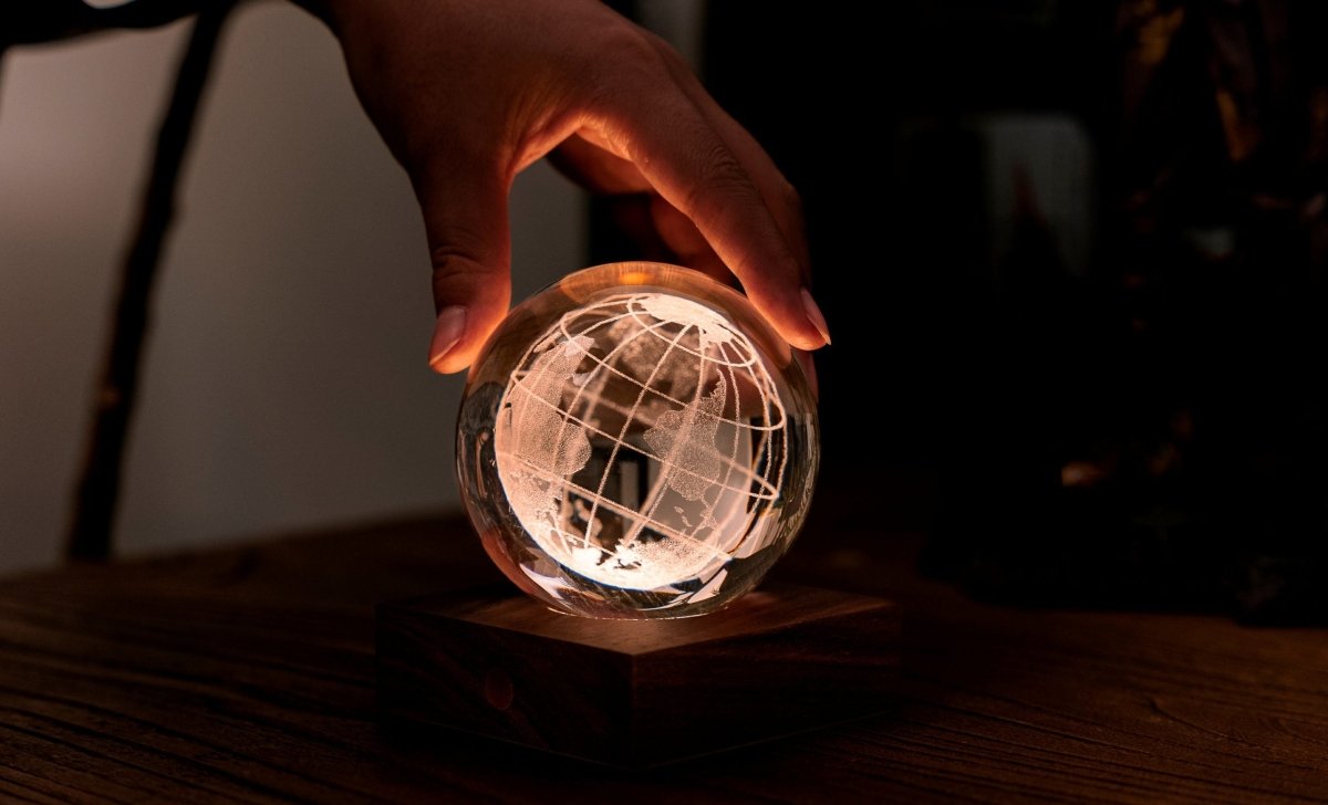 The Amber Crystal Light - World Globe by Gingko Design - Art Fever - Art Fever