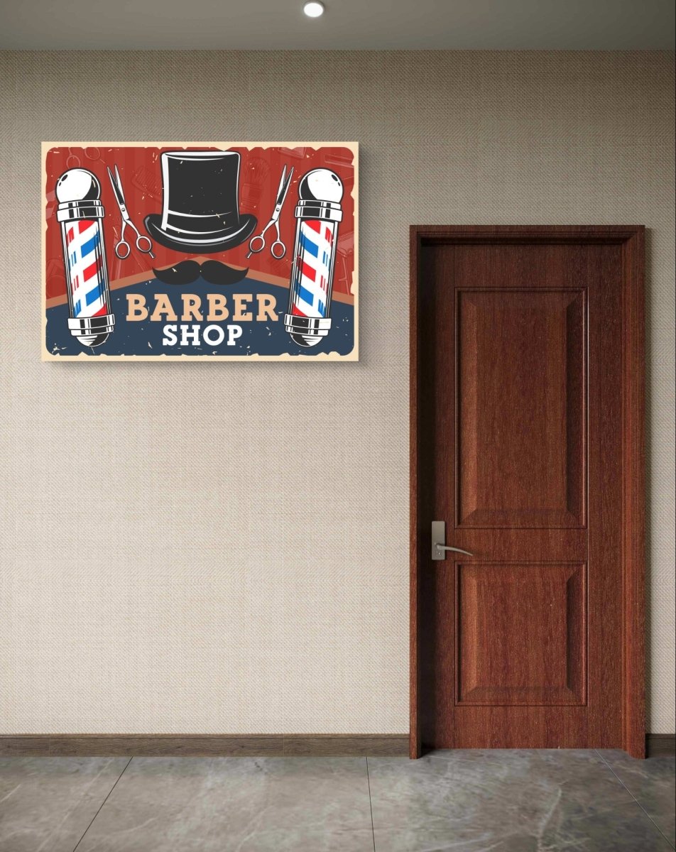 The Barbers Shop Sign Canvas Print Wall Art - CS7 - Art Fever - Art Fever