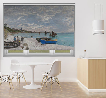 The Beach At Sainte Adresse By Claude Monet (1867) Printed Picture Photo Roller Blind - RB1419 - Art Fever - Art Fever