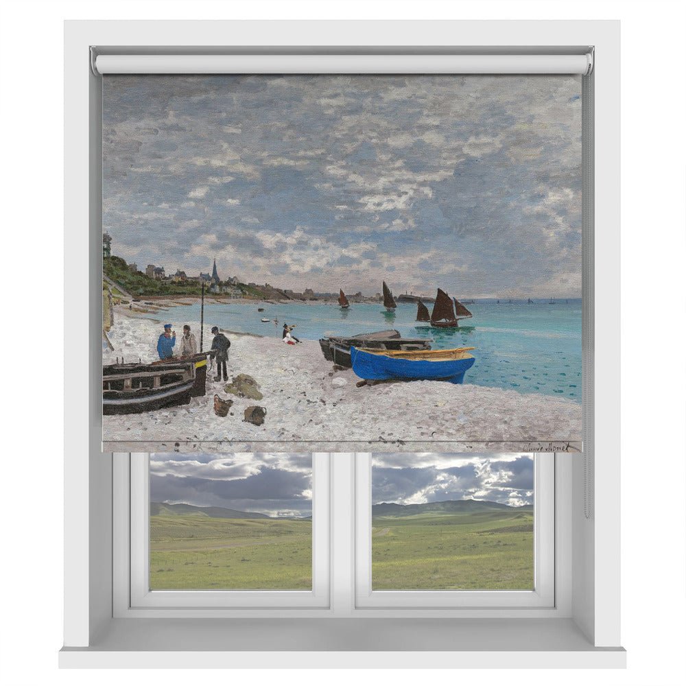 The Beach At Sainte Adresse By Claude Monet (1867) Printed Picture Photo Roller Blind - RB1419 - Art Fever - Art Fever