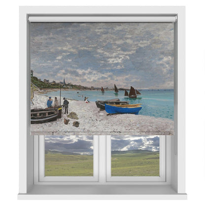 The Beach At Sainte Adresse By Claude Monet (1867) Printed Picture Photo Roller Blind - RB1419 - Art Fever - Art Fever