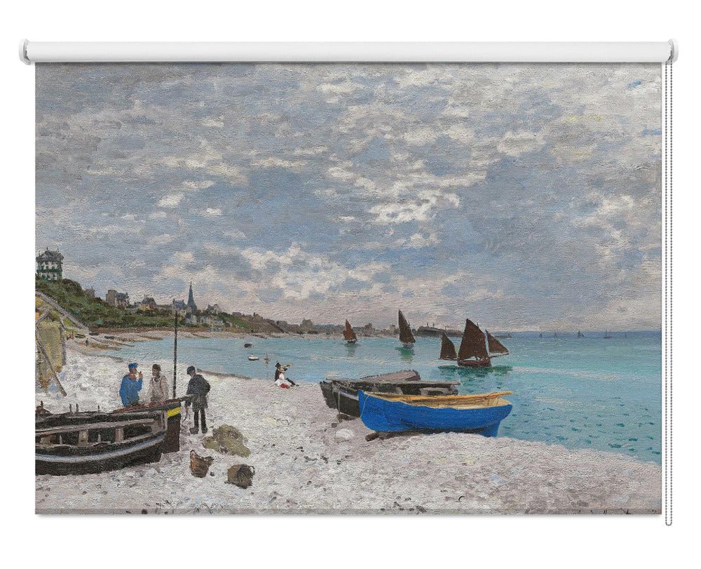 The Beach At Sainte Adresse By Claude Monet (1867) Printed Picture Photo Roller Blind - RB1419 - Art Fever - Art Fever
