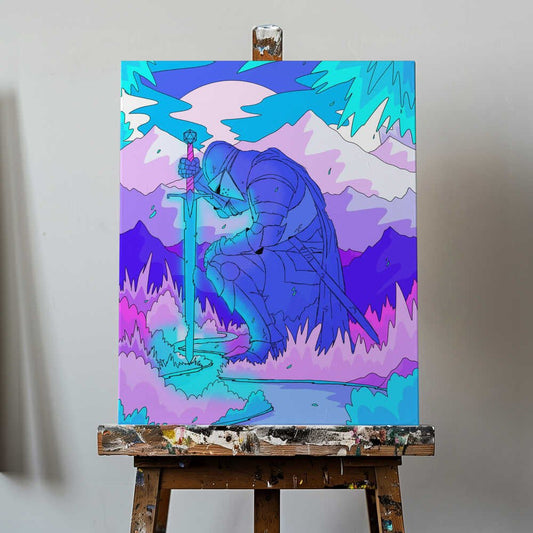 The blue knight Canvas Print Wall Art 1X3307778 - ART FEVER - Art Fever