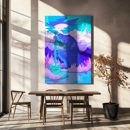 The blue knight Canvas Print Wall Art 1X3307778 - ART FEVER - Art Fever