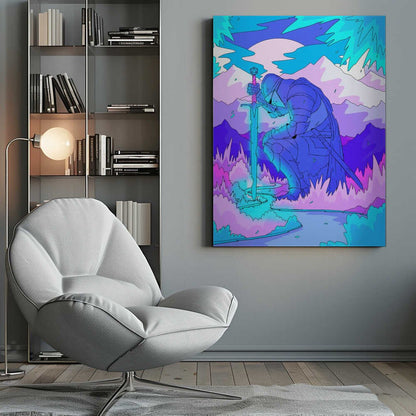 The blue knight Canvas Print Wall Art 1X3307778 - ART FEVER - Art Fever