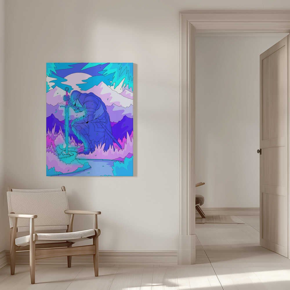 The blue knight Canvas Print Wall Art 1X3307778 - ART FEVER - Art Fever