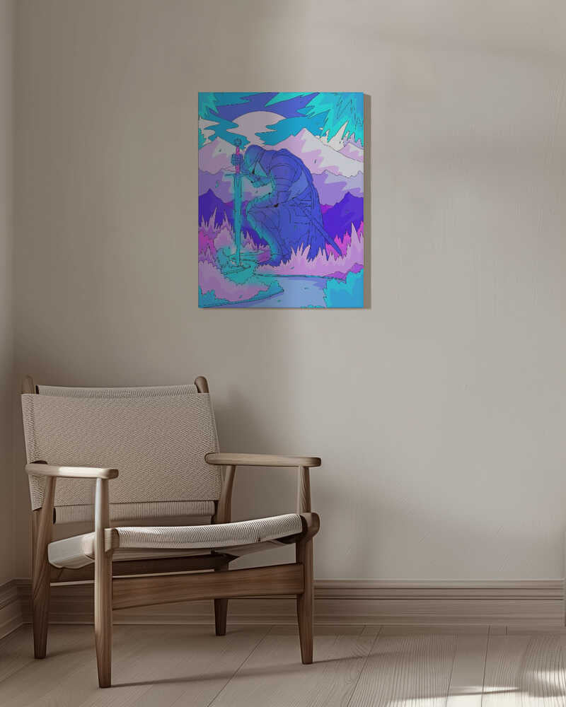 The blue knight Canvas Print Wall Art 1X3307778 - ART FEVER - Art Fever