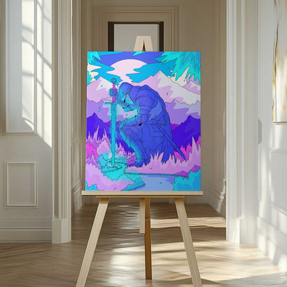 The blue knight Canvas Print Wall Art 1X3307778 - ART FEVER - Art Fever