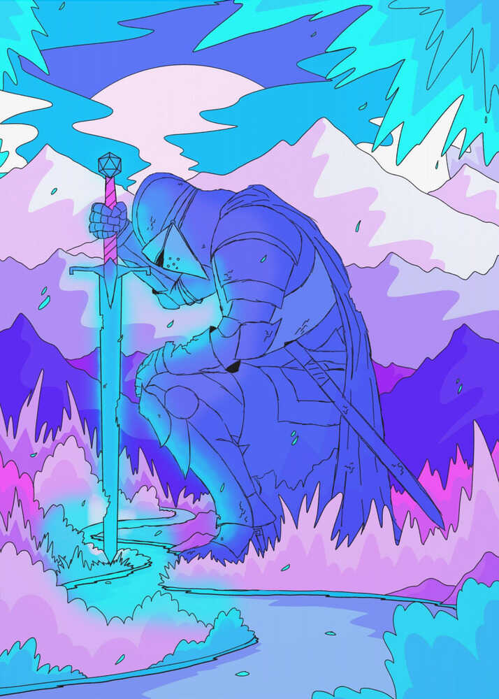 The blue knight Canvas Print Wall Art 1X3307778 - ART FEVER - Art Fever