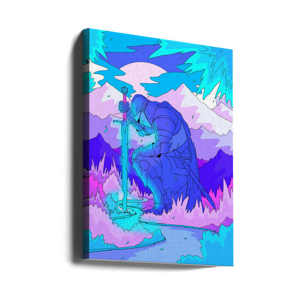 The blue knight Canvas Print Wall Art 1X3307778 - ART FEVER - Art Fever