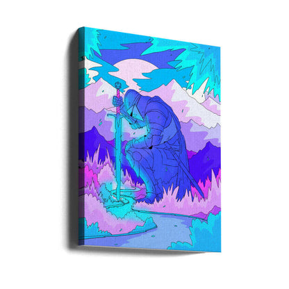 The blue knight Canvas Print Wall Art 1X3307778 - ART FEVER - Art Fever