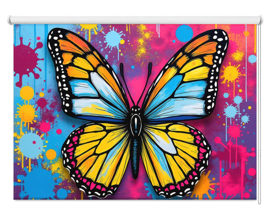 The Butterfly Colour Burst Digital Drip Art Printed Picture Photo Roller Blind - RB1353 - Art Fever - Art Fever