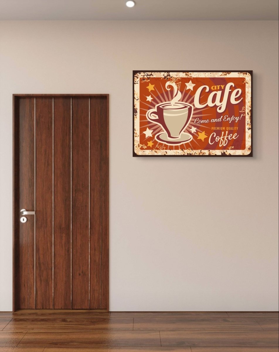 The Cafe Shop Sign Canvas Print Wall Art - CS2 - Art Fever - Art Fever