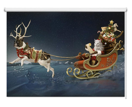 The Christmas Cat Printed Picture Photo Roller Blind - 1X2680855 - Art Fever - Art Fever