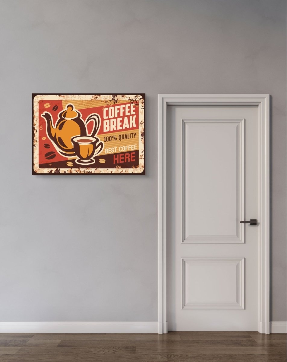 The Coffee Break Shop Sign Canvas Print Wall Art - CS3 - Art Fever - Art Fever