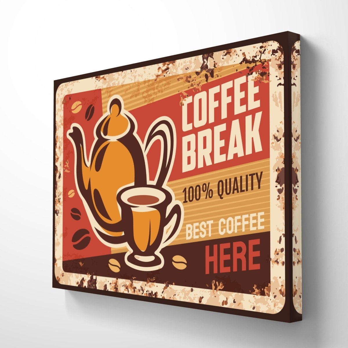 The Coffee Break Shop Sign Canvas Print Wall Art - CS3 - Art Fever - Art Fever