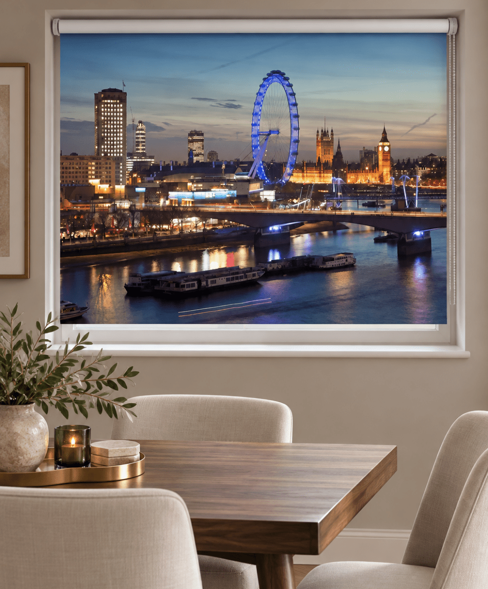 The London Skyline At Night Scene Image Printed Roller Blind - RB953 - Art Fever - Art Fever