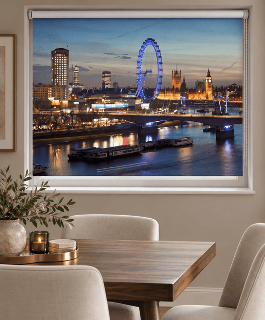The London Skyline At Night Scene Image Printed Roller Blind - RB953 - Art Fever - Art Fever