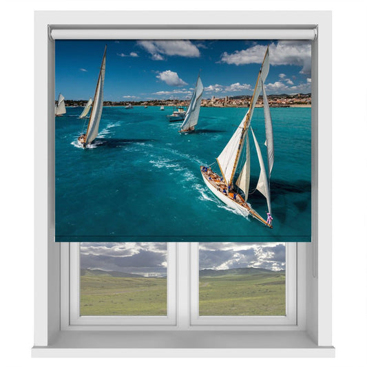 The Race start Yachts in the Riviera Printed Picture Photo Roller Blind - 1X914233 - Art Fever - Art Fever