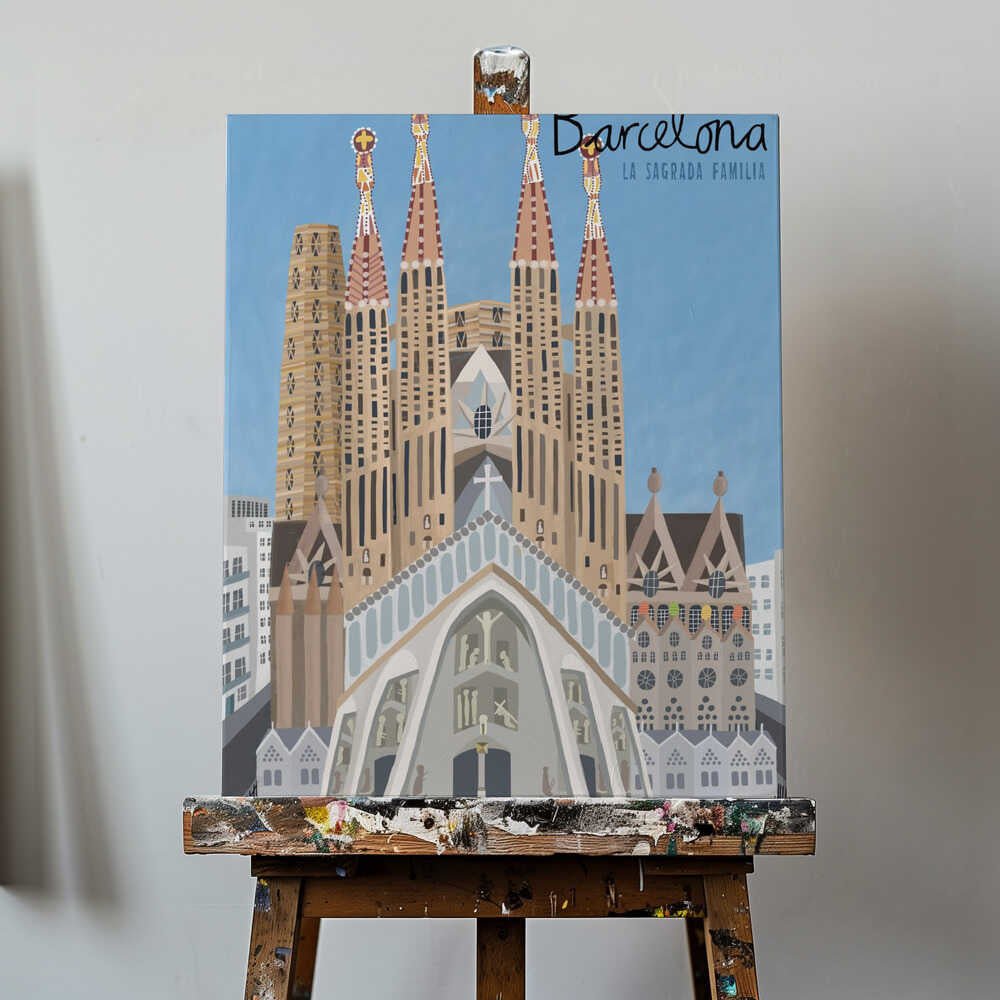 The Sagrada Familia, Barcelona by Artist Carla Daly Canvas Print Wall Art 1X2896648 - ART FEVER - Art Fever