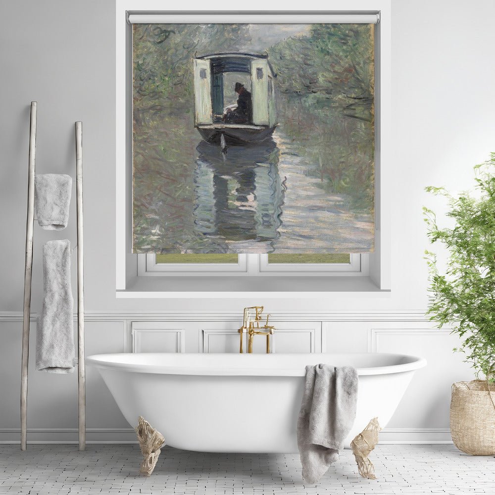The Studio Boat By Claude Monet (le Bateau Atelier) Printed Picture Photo Roller Blind - RB1416 - Art Fever - Art Fever