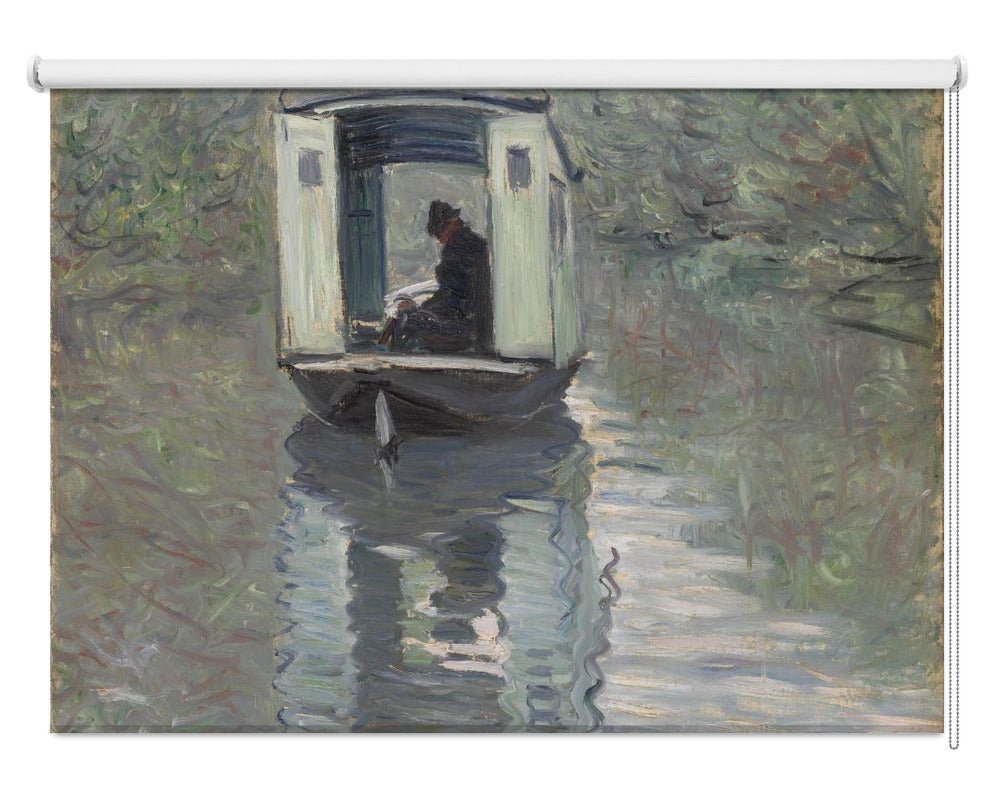 The Studio Boat By Claude Monet (le Bateau Atelier) Printed Picture Photo Roller Blind - RB1416 - Art Fever - Art Fever
