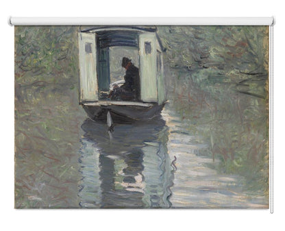 The Studio Boat By Claude Monet (le Bateau Atelier) Printed Picture Photo Roller Blind - RB1416 - Art Fever - Art Fever