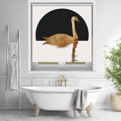 The Swan Black Printed Picture Photo Roller Blind - 1X2512523 - Art Fever - Art Fever