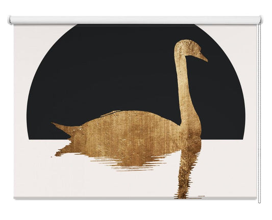 The Swan Black Printed Picture Photo Roller Blind - 1X2512523 - Art Fever - Art Fever