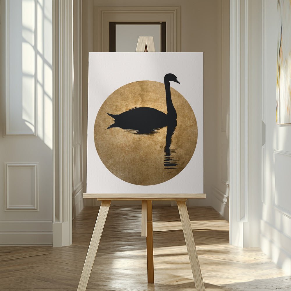 The Swan Gold Printed Picture Photo Roller Blind - 1X2512524 - Art Fever - Art Fever