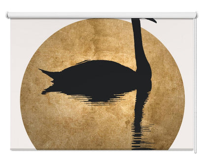 The Swan Gold Printed Picture Photo Roller Blind - 1X2512524 - Art Fever - Art Fever