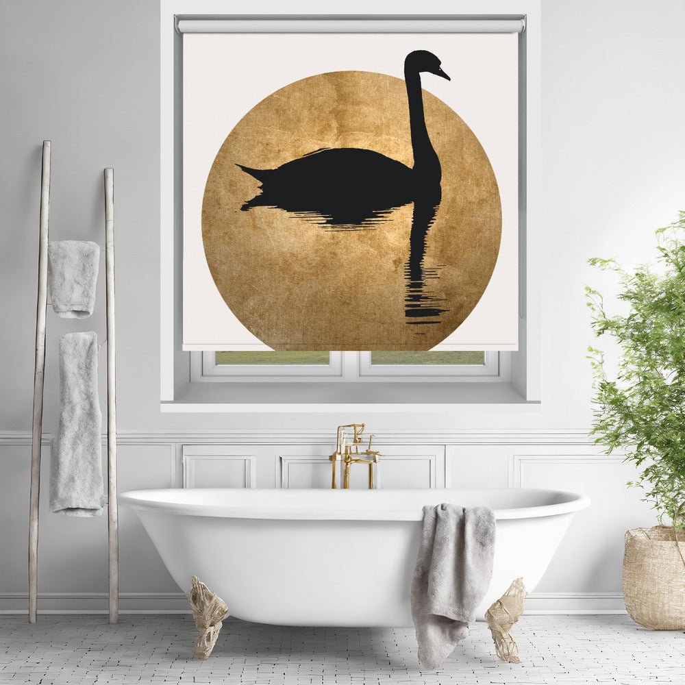 The Swan Gold Printed Picture Photo Roller Blind - 1X2512524 - Art Fever - Art Fever