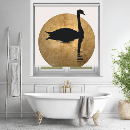 The Swan Gold Printed Picture Photo Roller Blind - 1X2512524 - Art Fever - Art Fever