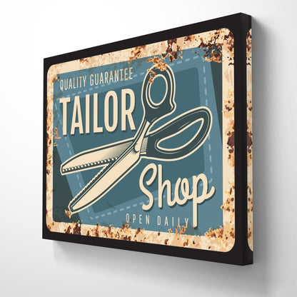 The Tailors Shop Sign Canvas Print Wall Art - CS5 - Art Fever - Art Fever