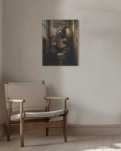 The Toilet Bear Canvas Print Wall Art 1X2807343 - ART FEVER - Art Fever