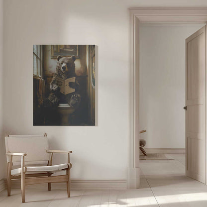 The Toilet Bear Canvas Print Wall Art 1X2807343 - ART FEVER - Art Fever