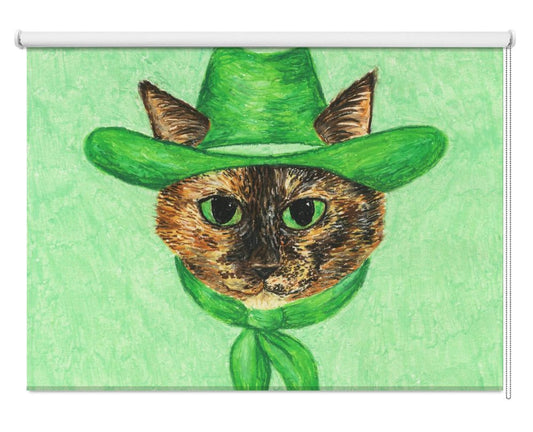 Tilly The Cowgirl Cat Printed Picture Photo Roller Blind - 1X2665512 - Art Fever - Art Fever