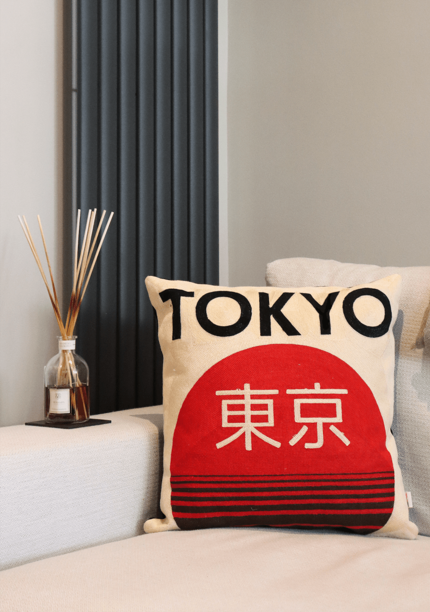Tokyo Needlepoint Cushion - The Pillow Drop - Art Fever