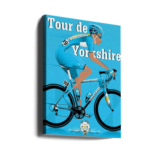 Tour De Yorkshire Cycling Race Canvas Print Wall Art 1X2662604 - ART FEVER - Art Fever